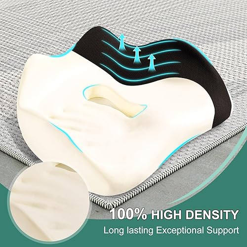 Miniatura 4 de Large Memory Seat Cushion for Desk Chair, Non-Slip 3D Office Chair Cushions for Pressure Relief Sciatica & Tailbone Back Pain Relief,Ergonomic