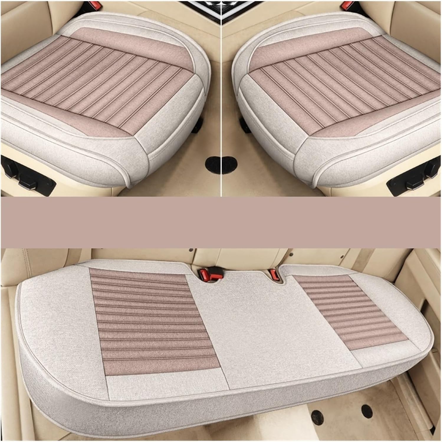KAnduo M Linen Cotton Car Seat Cushion Winter Warm Cushion Fully Surrounded Backless Seat Cushion Universal for All Seasons Y (Color : F)