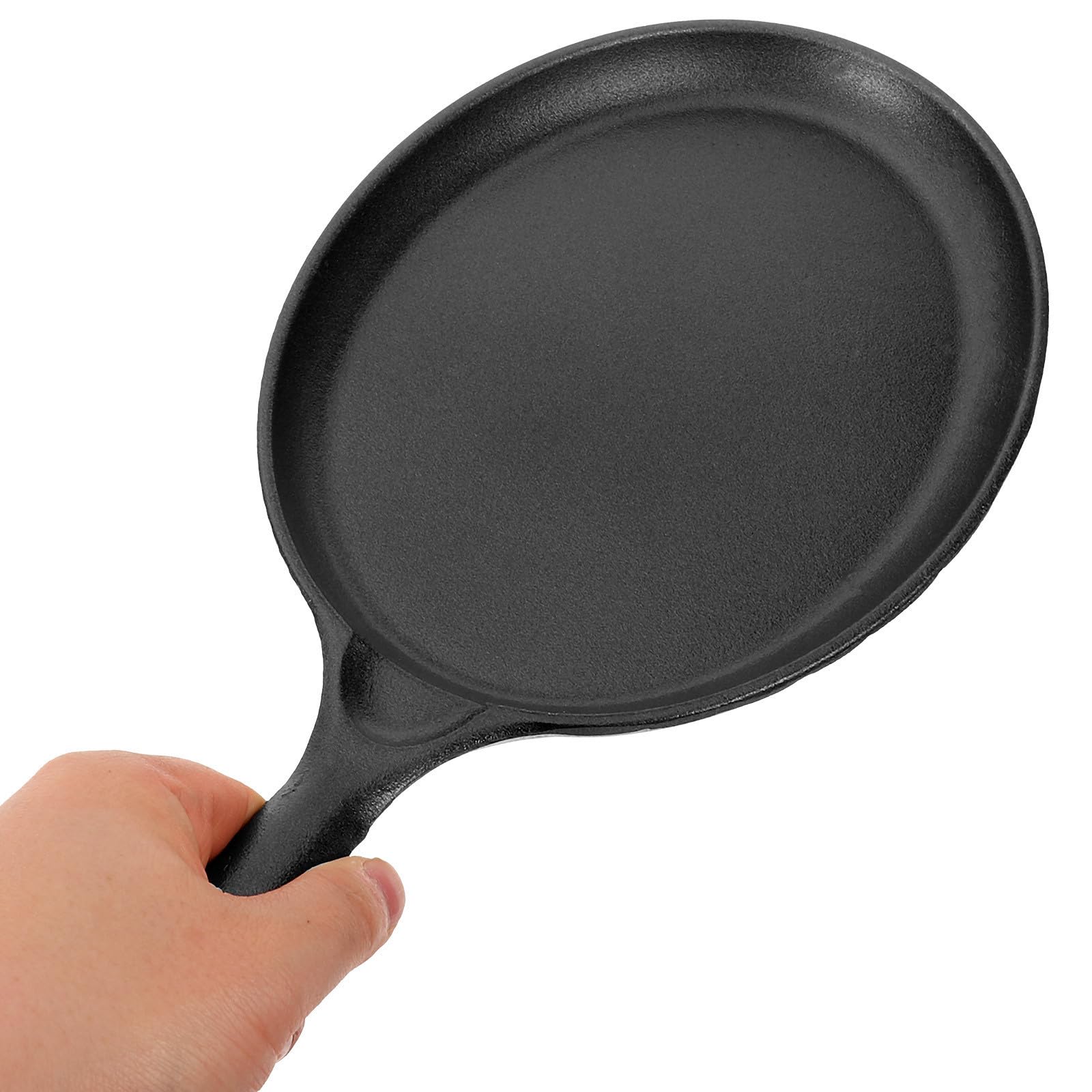 INOOMP Sartén de Hierro Fundido con Mango Único y Base de Madera, Multifuncional y Fácil de Limpiar para Uso Diario en Cocina del Hogar