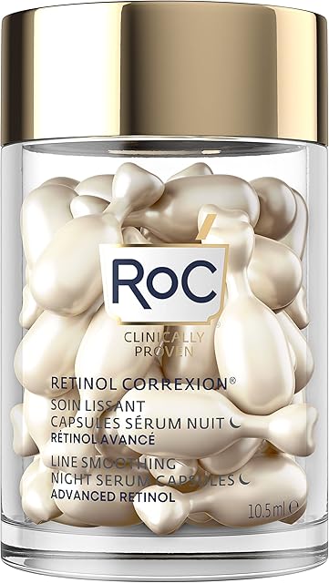 RoC - Retinol Correxion Line Smoothing Night Serum Capsules - Daily Anti-Aging Skin Care Treatment - Firming Moisturiser - 30-Piece