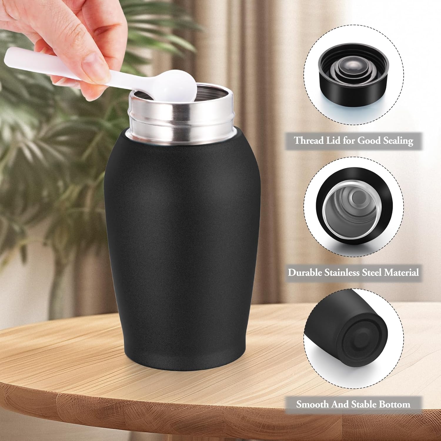 Photo Personalized Urns for Human Ashes Mini Urn for Male Female, Picture Customized Stainless Steel Urns Memorial Cremation Urn, Small Urn for Human Ashes Keepsake Decorative Urn - Matte Black