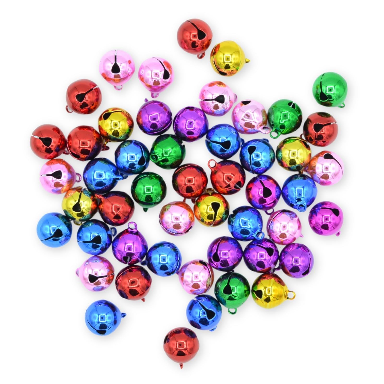 celloexpress 18mm Brights Mix Jingle Bells - Mini Christmas Craft DIY Festive Decorations Gift Wrap (Pack of 100) — image 1