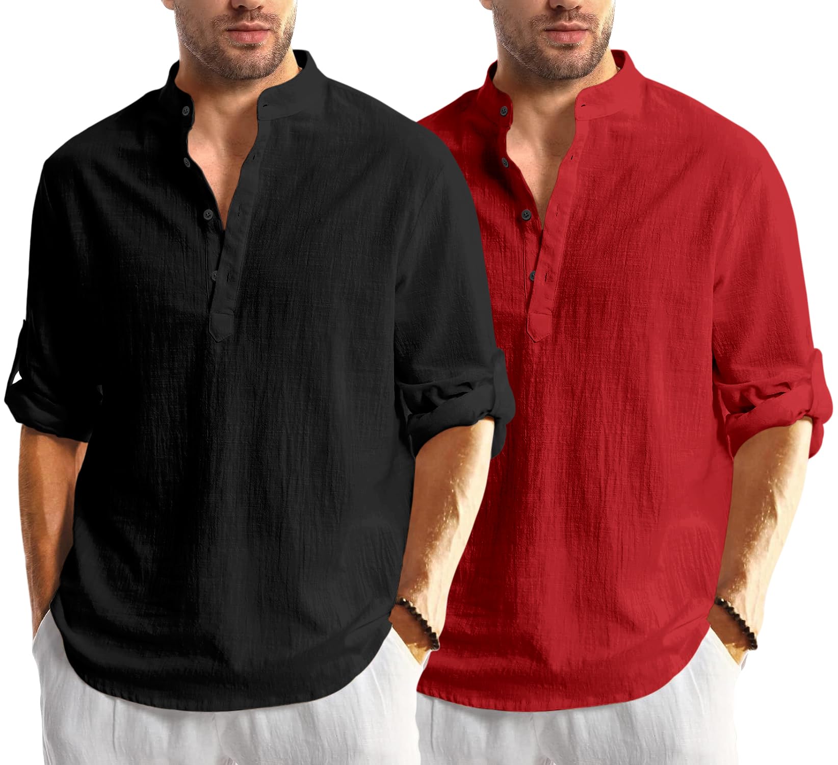 bellstone Men’s Cotton Blend Solid Regular Fit Full Sleeve Short Kurtas | Men's Trendy Short Kurta | Ethnic Stylish Casual Lightweight Summer Kurta for Daily and Occasion Use-picture-29