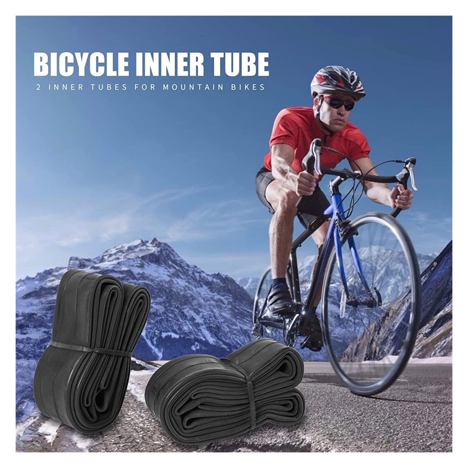 Dętka rowerowa, 2 sztuk/zestaw dętka zawór opony rower MTB AV opona guma butylowa pył przenośny części rowerowe (26x1.75)
