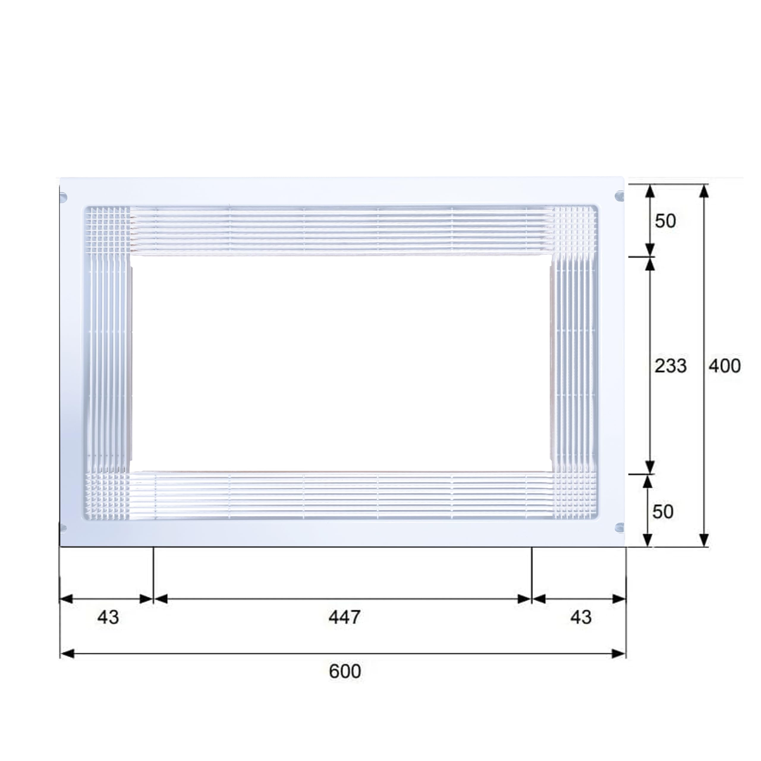 Marco para microondas | 60x40 - BLANCO | PVC