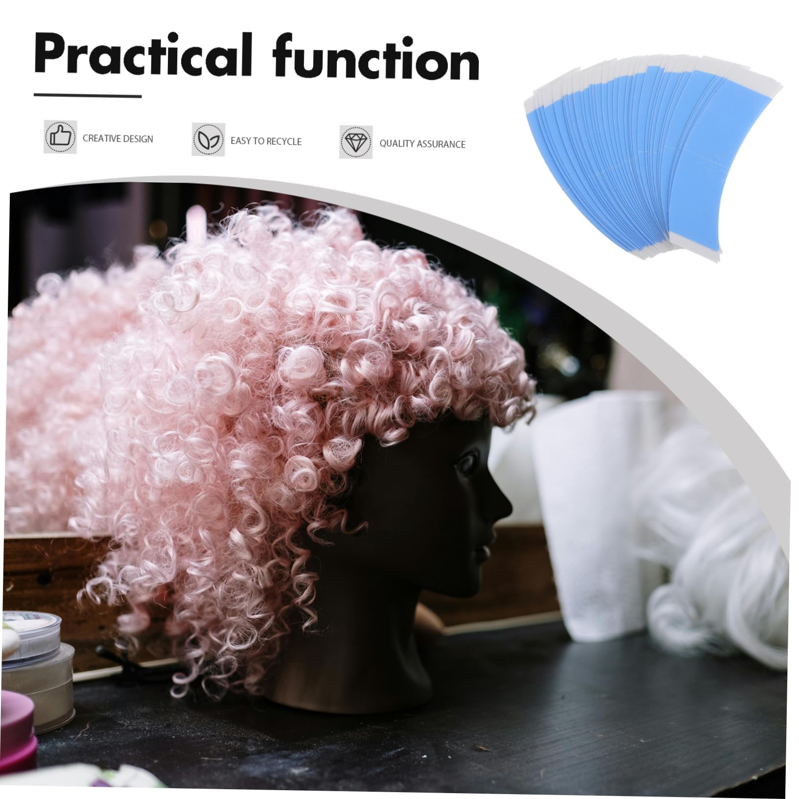 Mikinona Seamless Extension Tape 1 Pack of Professional Hair Extension Tape Invisible Blue Adhesive