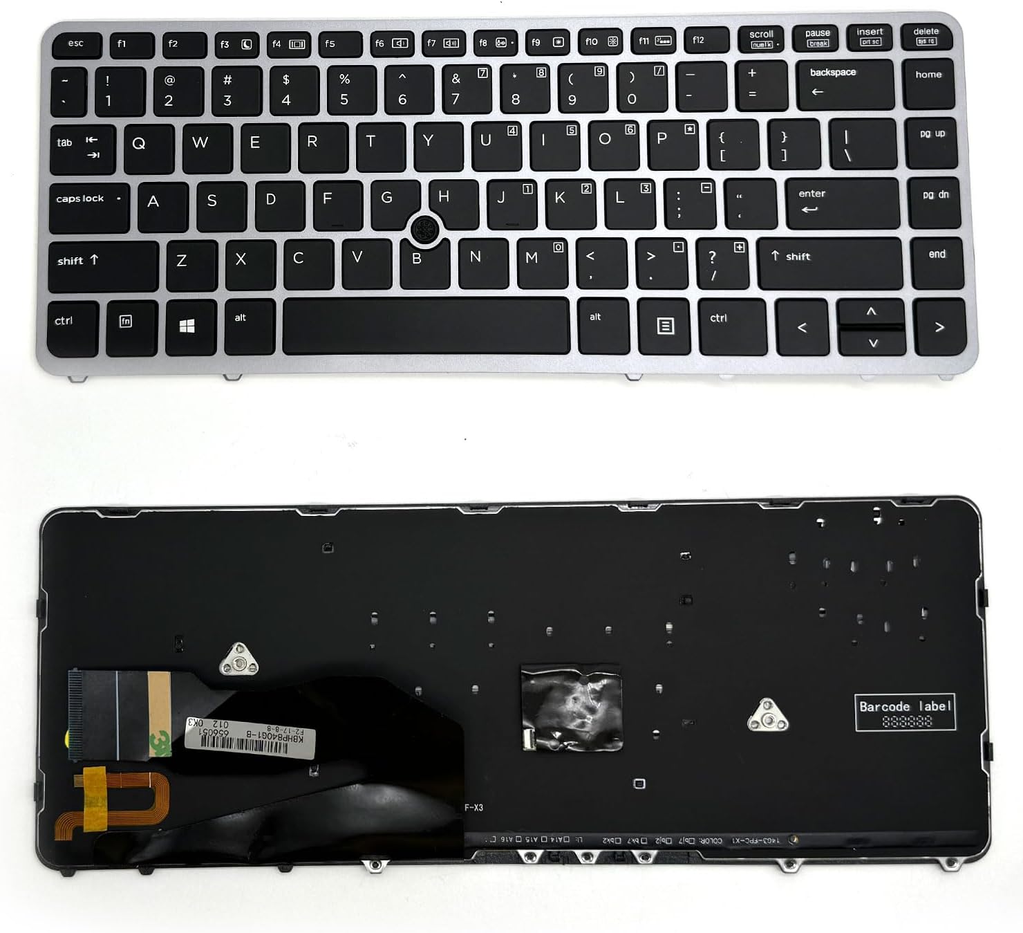 US Layout with Backlight Pointer Keyboard Compatible with HP EliteBook 840 G1 G2 / 850 G1 G2 / 745 G1 G2/HP ZBook 14 5U G2