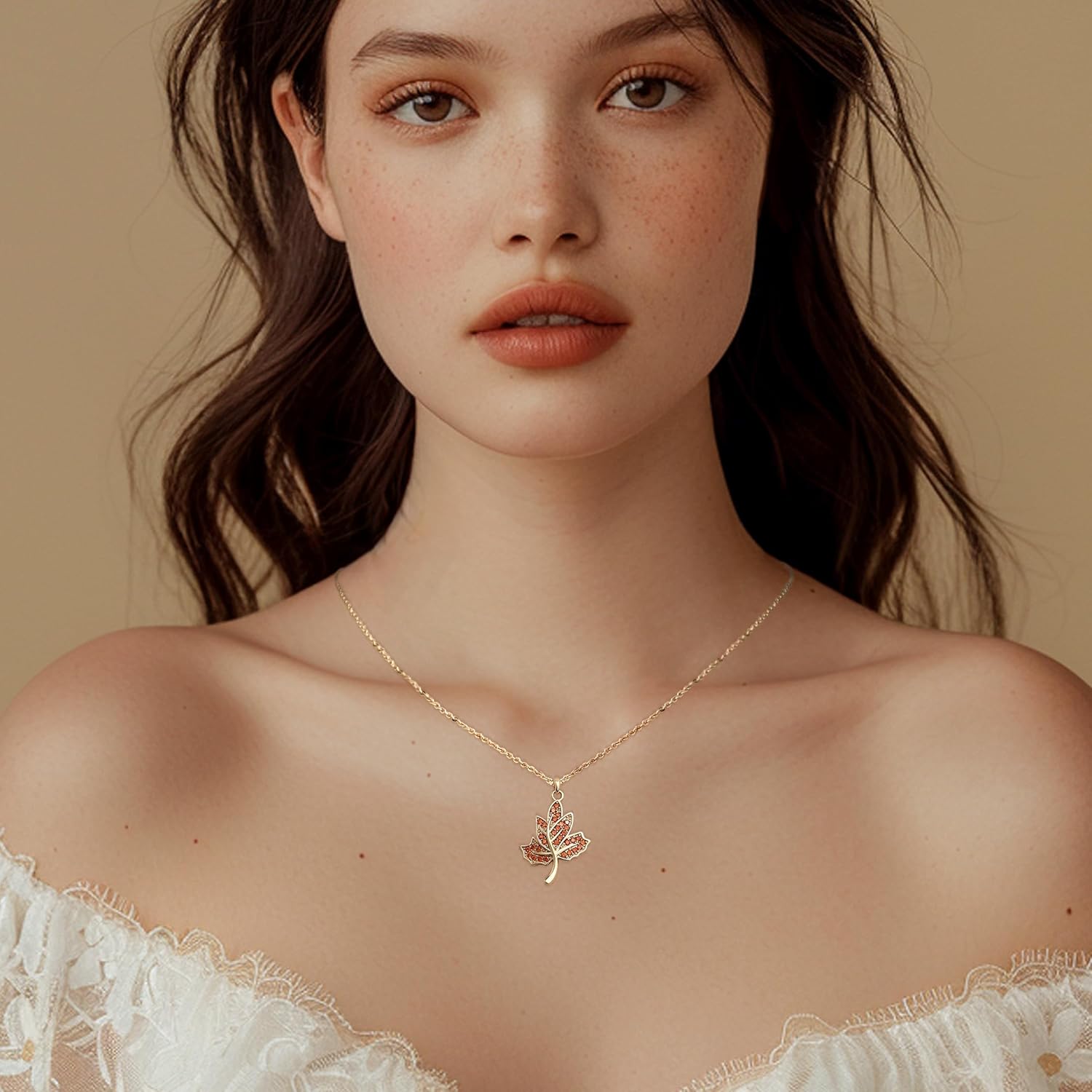 Sonateomber Dainty Chain Simple Pendant Necklace for Women, Cute Statement Rhinestone Single Dangle Necklaces Thanksgiving Christmas Jewelry Gift - Image 2