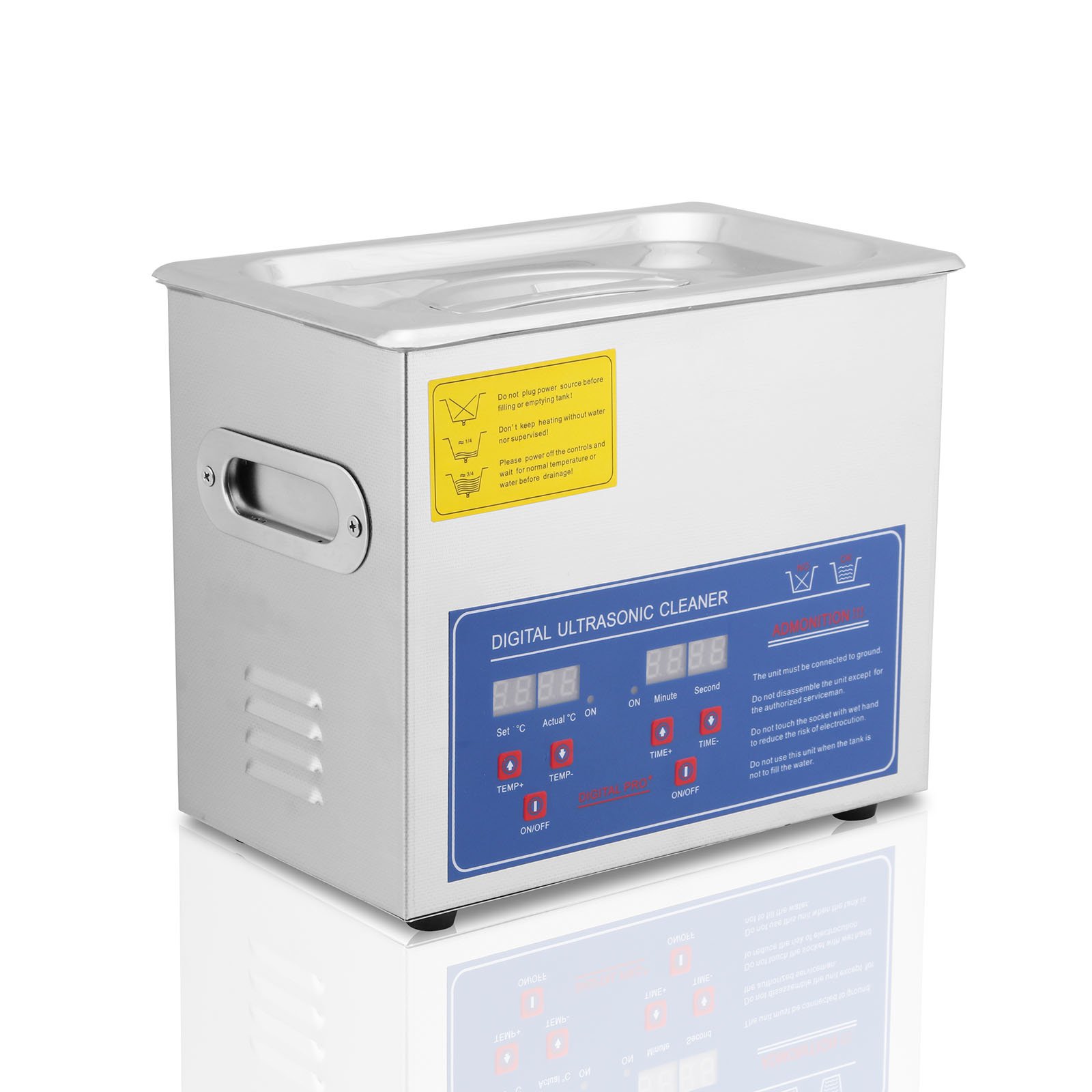 Ultrasonic Cleaner Stainless Steel 3 L Commercial Ultrasonic Cleaner 120W Ultrasonic Power Ultrasonic Cleaner Heater Digital Timer and Temperature Display