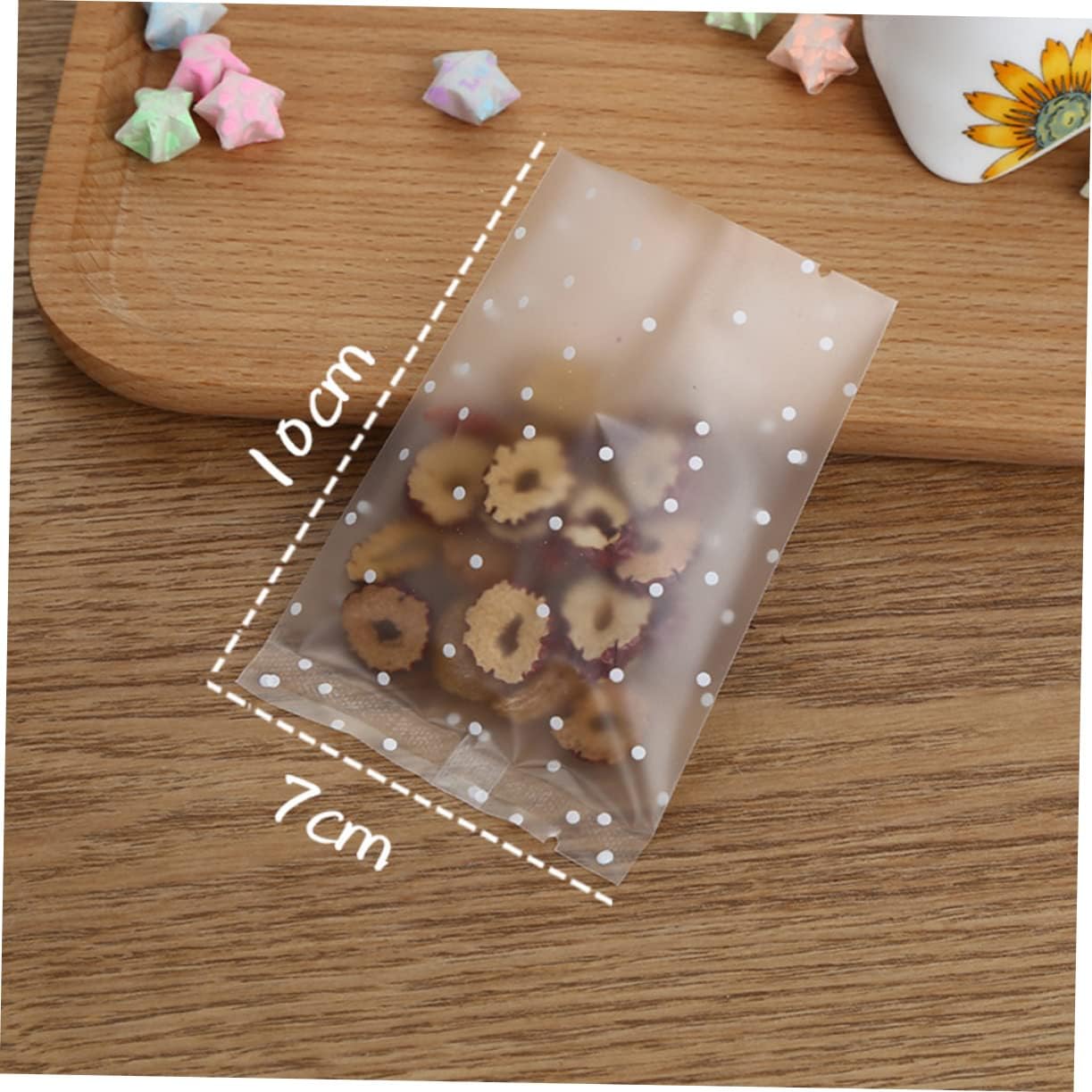 100Pcs Plastic Candy Bags for Cookies Pastry Dessert Treats