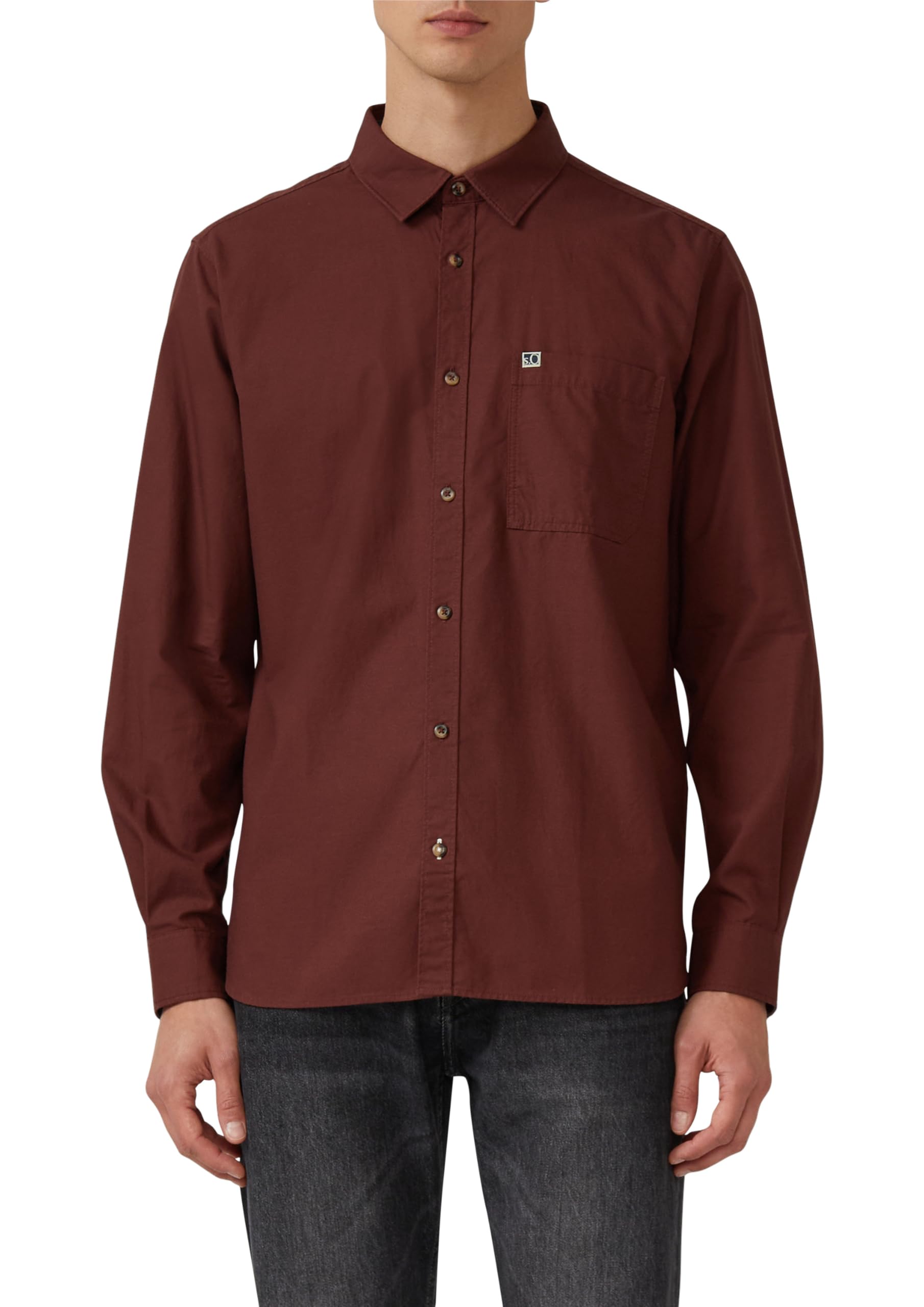 s.Oliver Regular Fit: Kariertes Baumwoll-Hemd mit Kentkragen