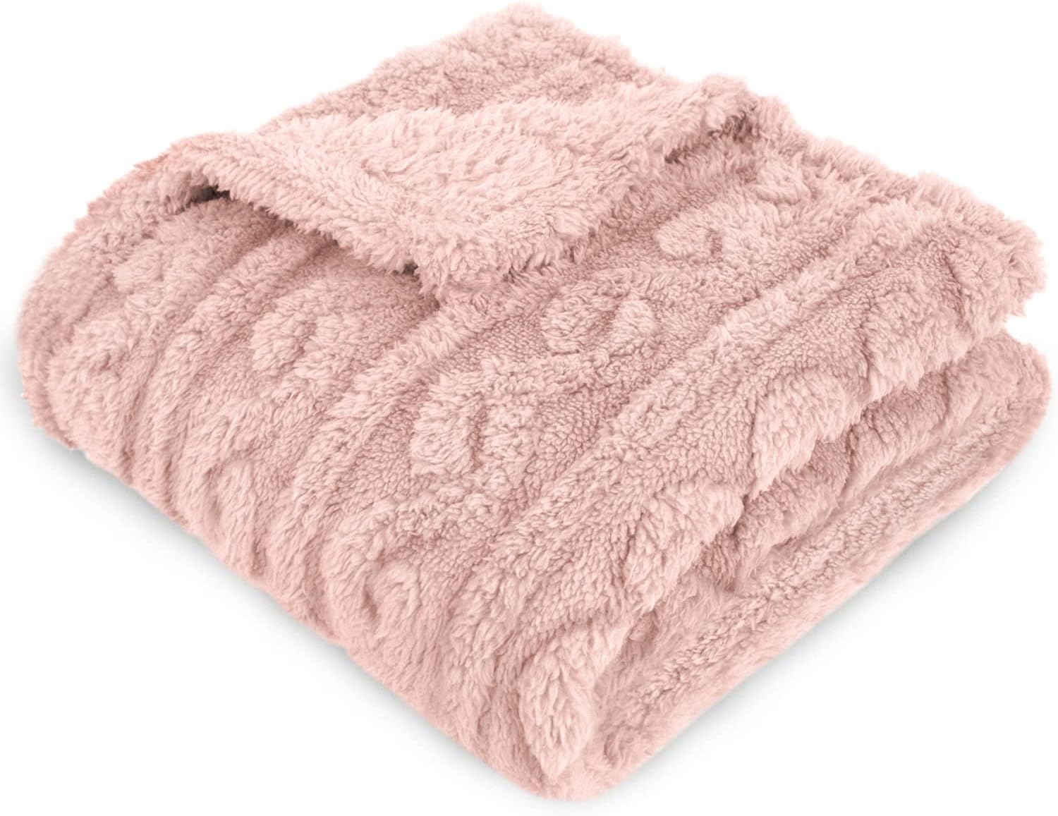HOMRITAR Baby Blanket for Girls Toddlers 3D Fleece Fluffy Fuzzy Blanket for Baby, Soft Warm Cozy Fleece Blanket, Infant or Newborn Receiving Blanket 330GSM (30 x 40 Inch, Pink)