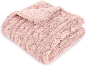 HOMRITAR Sherpa Fleece Blanket – Super Soft Throw, 50x60 Inch, Grey Star Design For Kids & Adults
