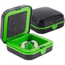 2PCS Hearing Aid Travel Case, Hearing Aid Cases for Travel for 2 Hearing Aids, Hearing Aid Storage Case Cushioned Interior, Earphone Storage Bag, Waterproof Headphone CasesBlack and Green
