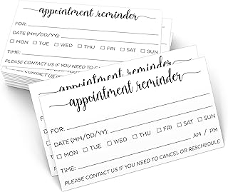 321Done Appointment Reminder Card (50) 2x3.5 White - Business Card Size Your Next Appointment for Hair Nail Salon, Spa, Massage, Hairdresser, Grooming, Doctor, Dentist Office - Simple, Cute