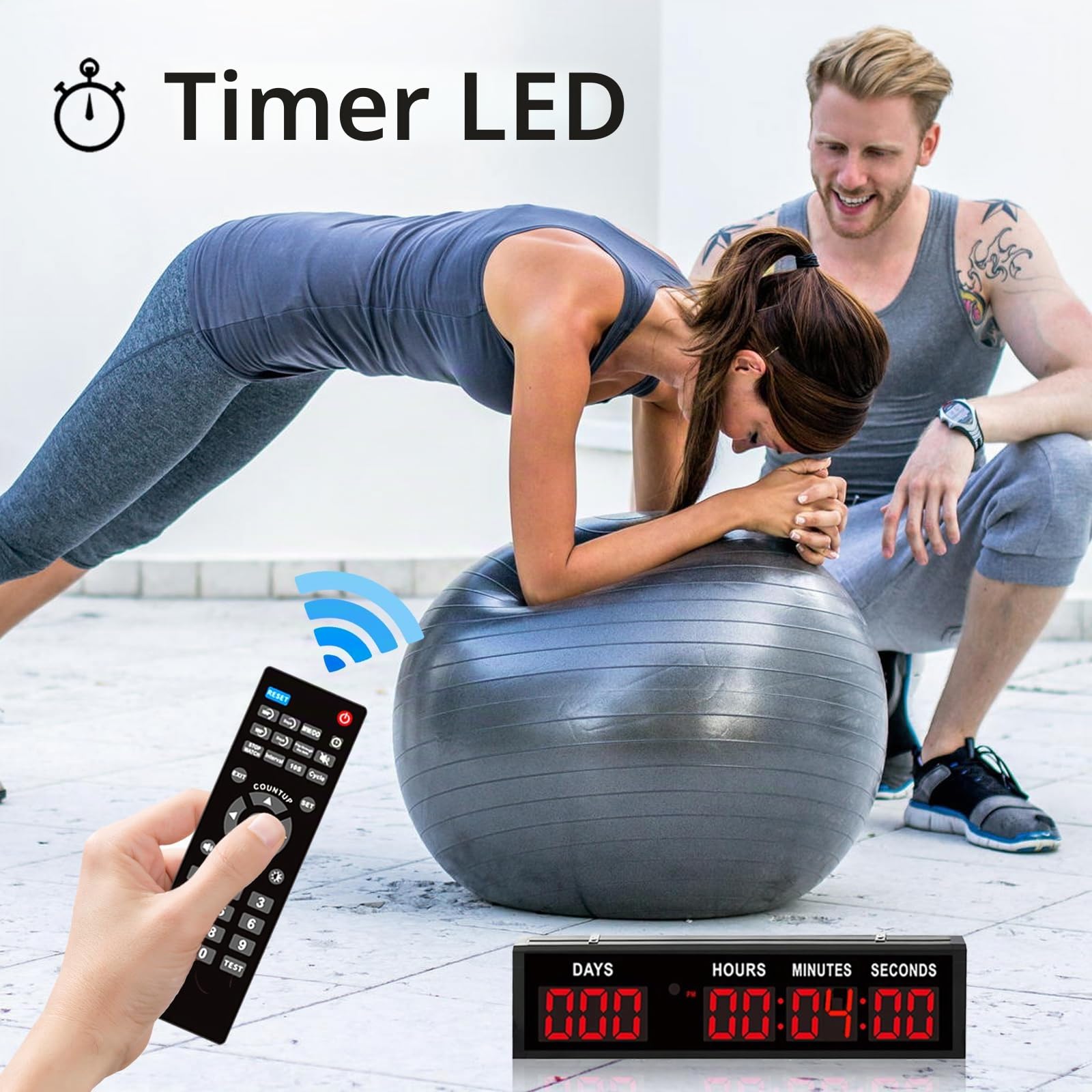 Countdown Timer, Grande Conto Alla Rovescia di 999 Giorni con Telecomando Timer per la Pensione Calendario Multifunzionale per Conto Alla Rovescia per Pensione Compleanni Festività Matrimoni (Rosso)