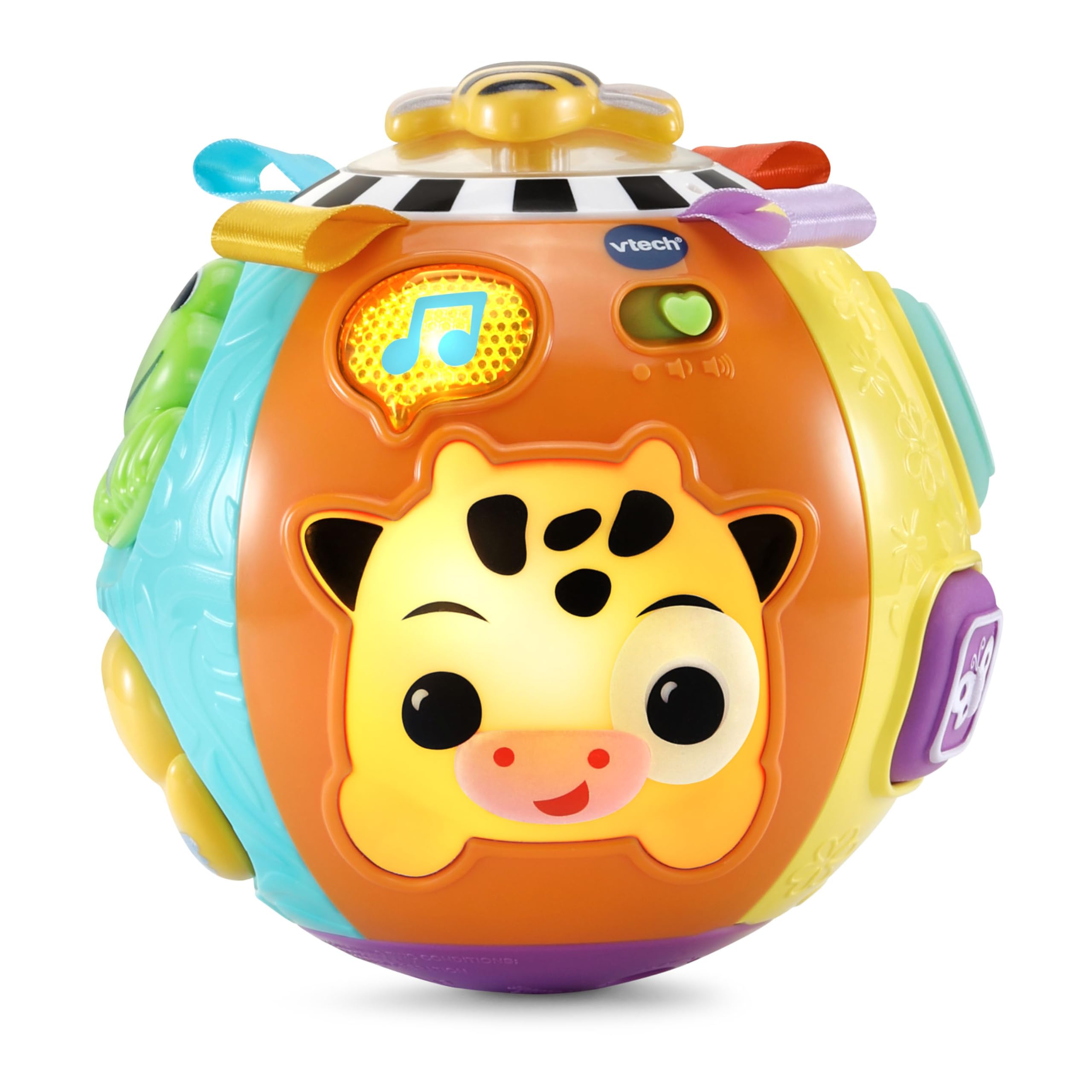 VTech Lumi Balle Des Animaux – Balle Sensorielle Interactive – Dès 6 Mois – 3 Chansons Et 15 Mélodies – Version Française
