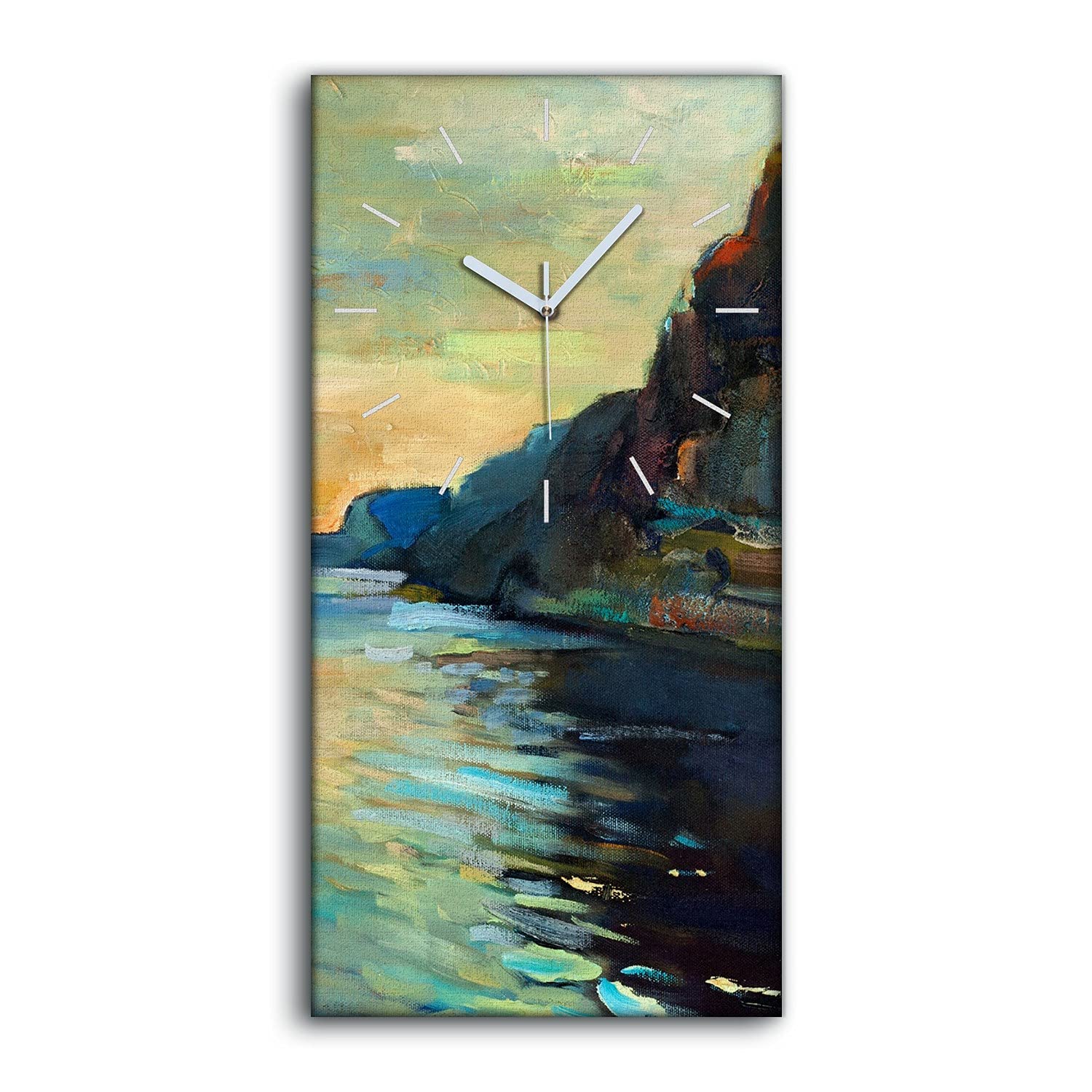 Horloge sur Toile Paquets Marins Falaise de Mer Tableaux Salon 30x60cm