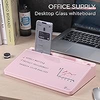 Vista 53 de TOWON Desktop Glass Whiteboard with Basic Calculator, 12 Digit LCD Display, Desk Organizers with Accessories for Office, Home, School Supplies
