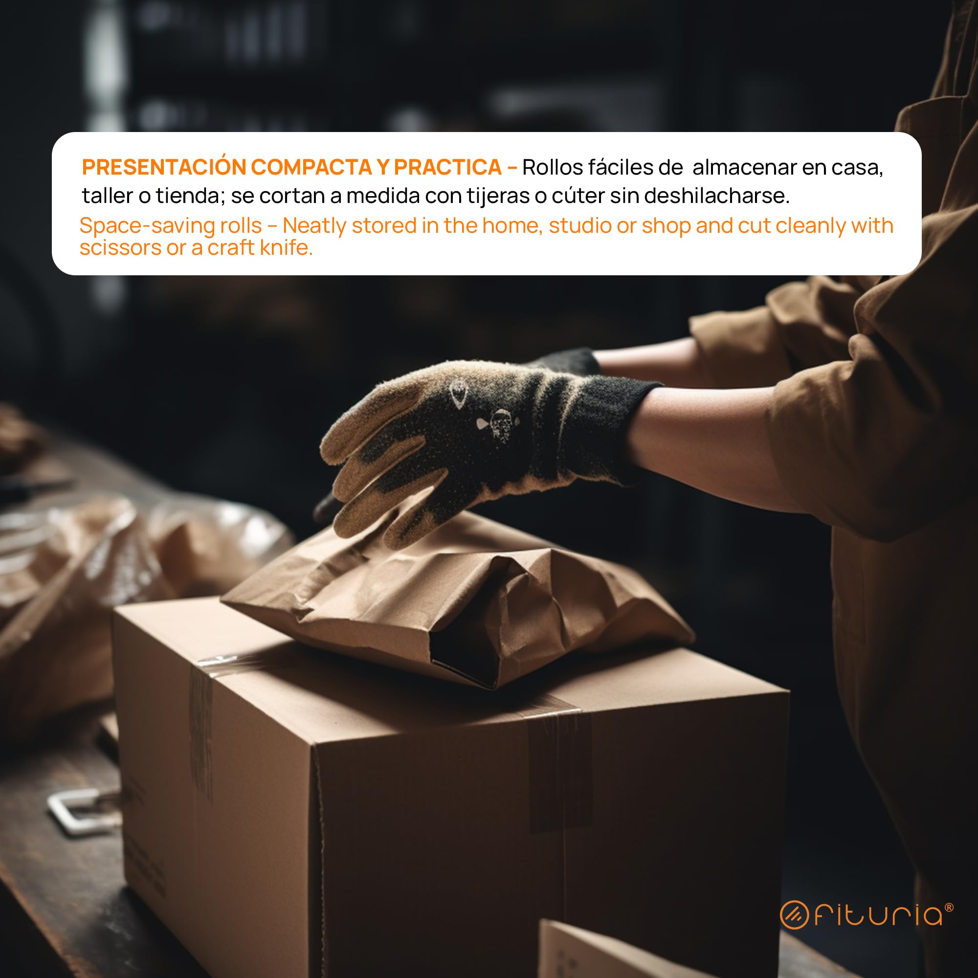OFITURIA Naturalny brązowy papier Kraft - rolka 1x5m - 6 rolek - papier do pakowania prezentów i opakowań do pakowania, zrób to sam i przeprowadzka; wytrzymały, łatwy do cięcia, idealny do