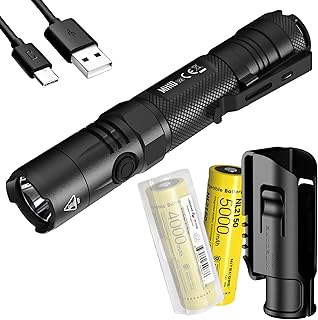 Nitecore Power Bundle MH10 v2 1200 Lumen Rechargeable Flashlight, Backup Batt. and LumenTac Organizer