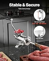 Vista 2 de VEVOR Molinillo de Carne Manual, Molinillo de Carne de Acero Inoxidable 304 con Abrazadera de Mesa de Acero, #12 Picadora de Carne para Salchichas