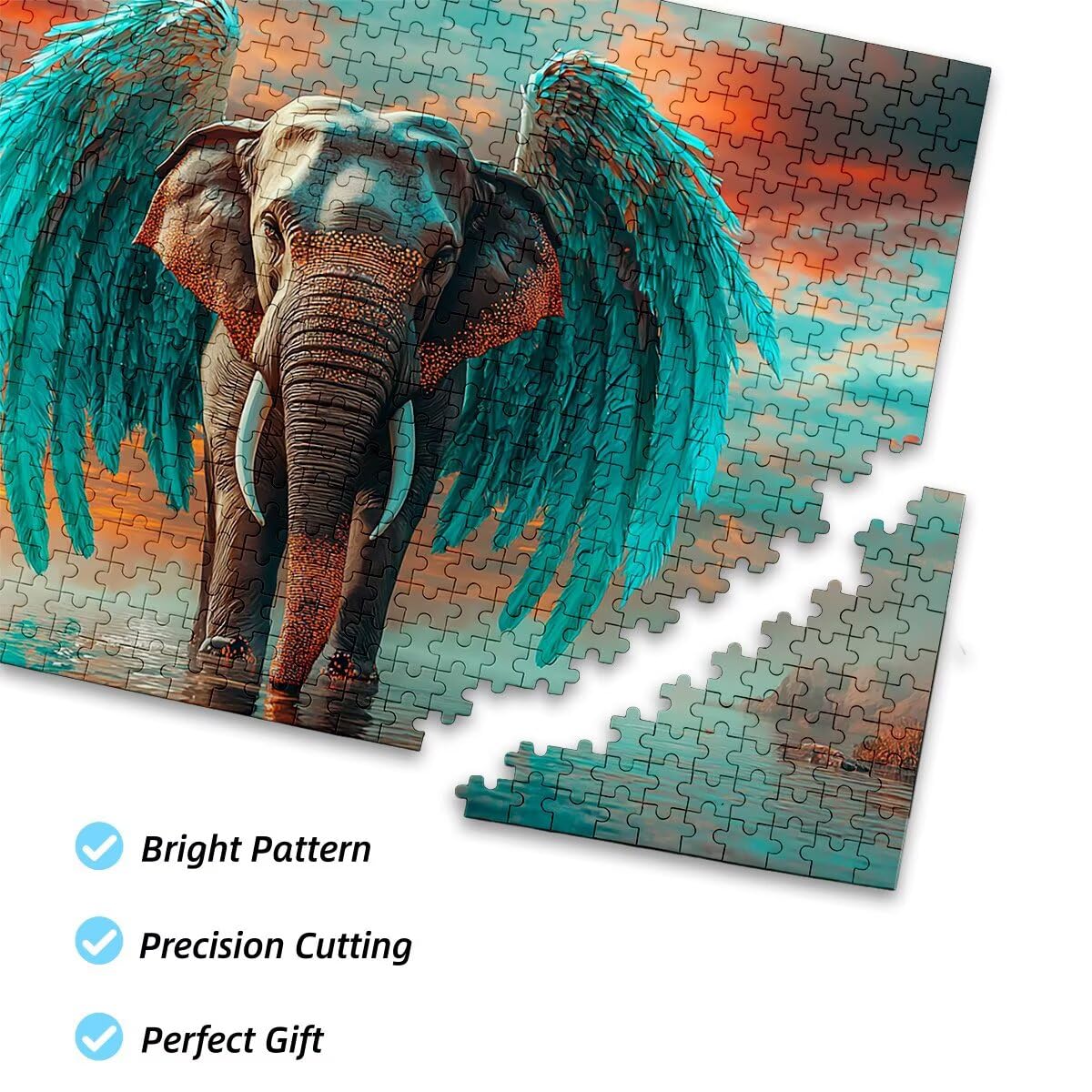 Puzzle dla dorosłych, 5000, słoń, 5000 sztuk, dla dorosłych, drewniane gry logiczne ze zwierzętami, klasyczna, edukacyjna, wymagająca gra dla całej rodziny, dekompresja, prezenty dekoracyjne, 156 x