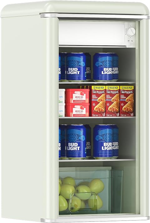 ceamorfco Beverage Refrigerator 4.9 cu ft Beverage Cooler Cream