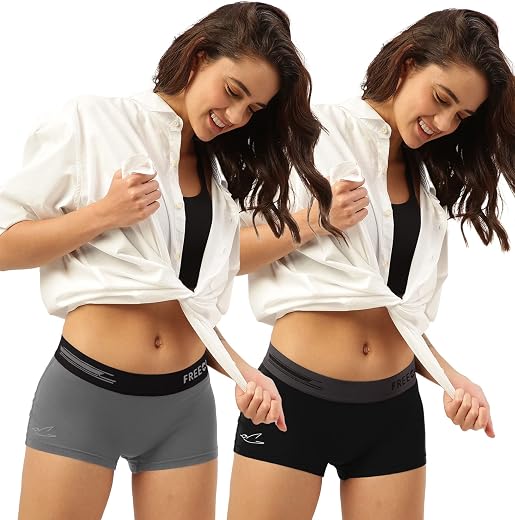Freecultr Women's Underwear Antibacterial Micromodal Airsoft | Boy Shorts| No-Itch No-Chafing Sweat-Proof & Super Soft Inn...