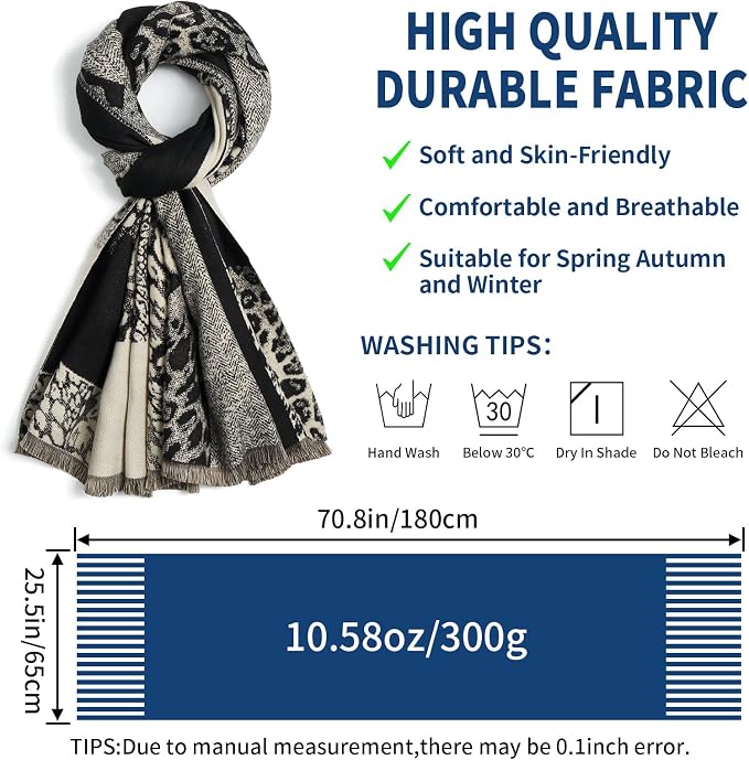 Pashmina reversible para mujer gruesa y cálida miniatura 3