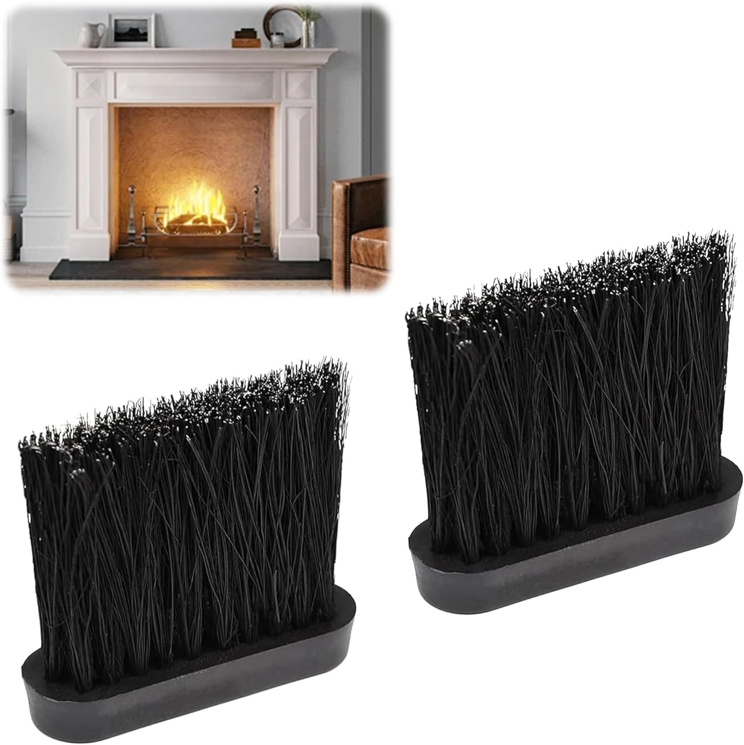 2pcs Soft Brush,Horse Hair Brush Bricklayer,Fire Brushl,Wood Stove
