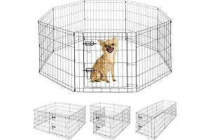 Foldable Pet Playpen with Door, Portable Kennel with Gate