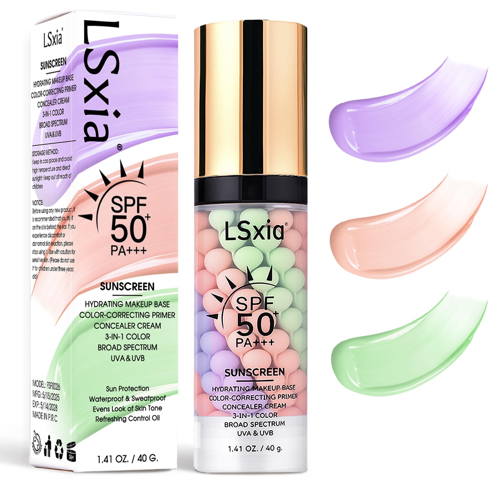 Amazon.com : 3 In 1 Primer for Face Before Makeup, SPF 50, Tinted
