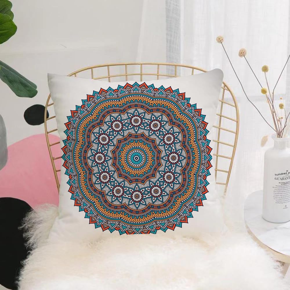 HYMSXW Cushion Cover,Throw Pillow Case Home Decorative for Living Room Bedroom Sofa Chair 20X20 Inch,Mandala Decor,Vintage Moroccan Sacred Hidden Mean Ritual Belief Diagram with Na,Pillowcase 50X50cm