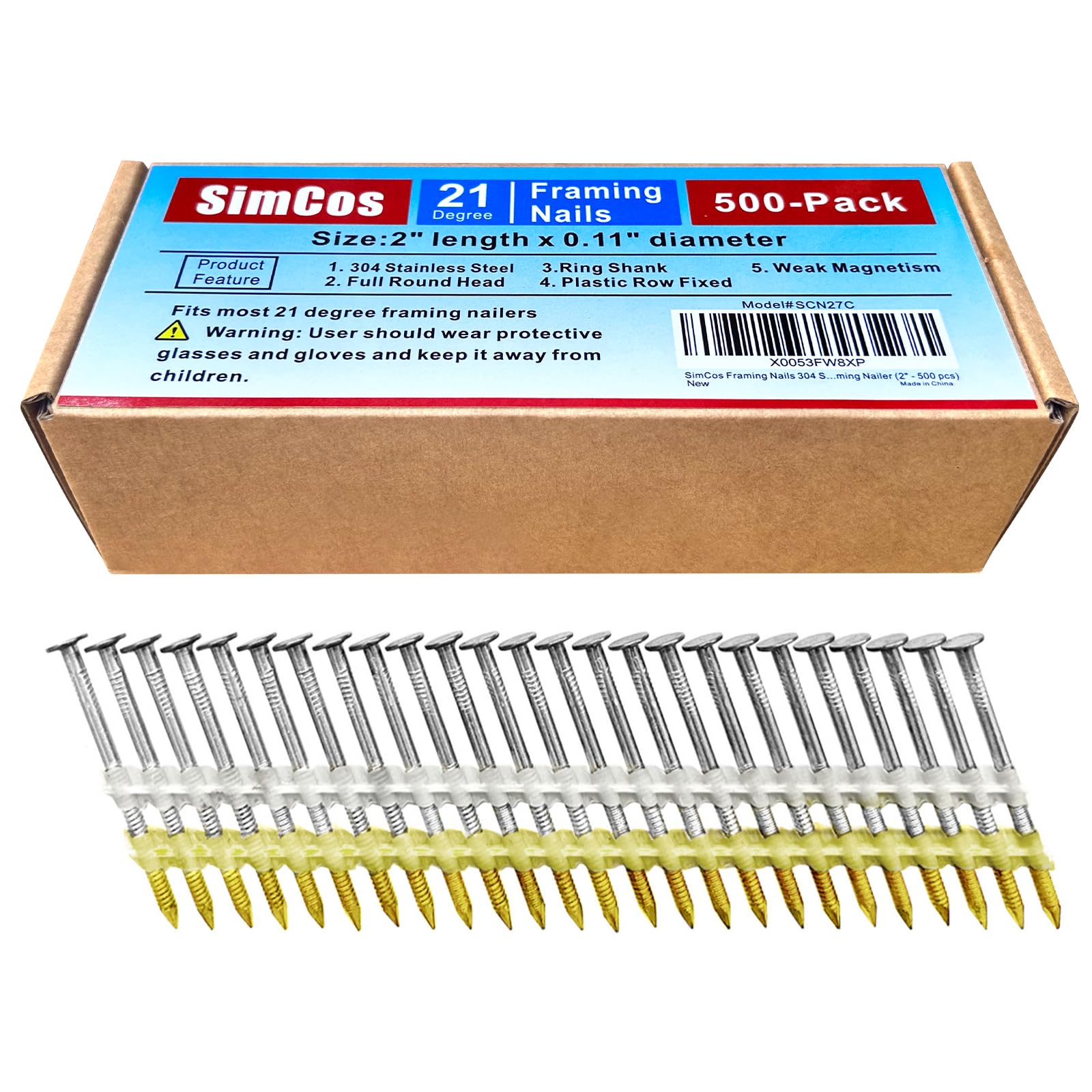 Stainless Steel Framing Nails - 250 Pack -20