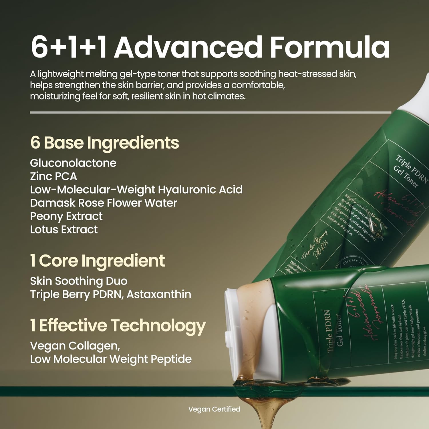 AXIS-Y Triple PDRN Gel Toner - Vegan PDRN, Astaxanthin, Vegan Collagen + Peptide for Deep Hydration, Soothing, Moisture Retention & Firming - Korean Toner for Face - 9.13 fl. oz.