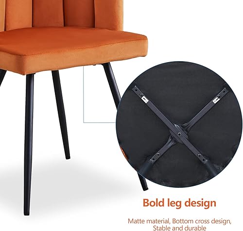 Miniatura 7 de CLIPOP Silla decorativa de barril para sala de estar, moderna silla de comedor de terciopelo para cocina, silla de tocador con patas de metal,