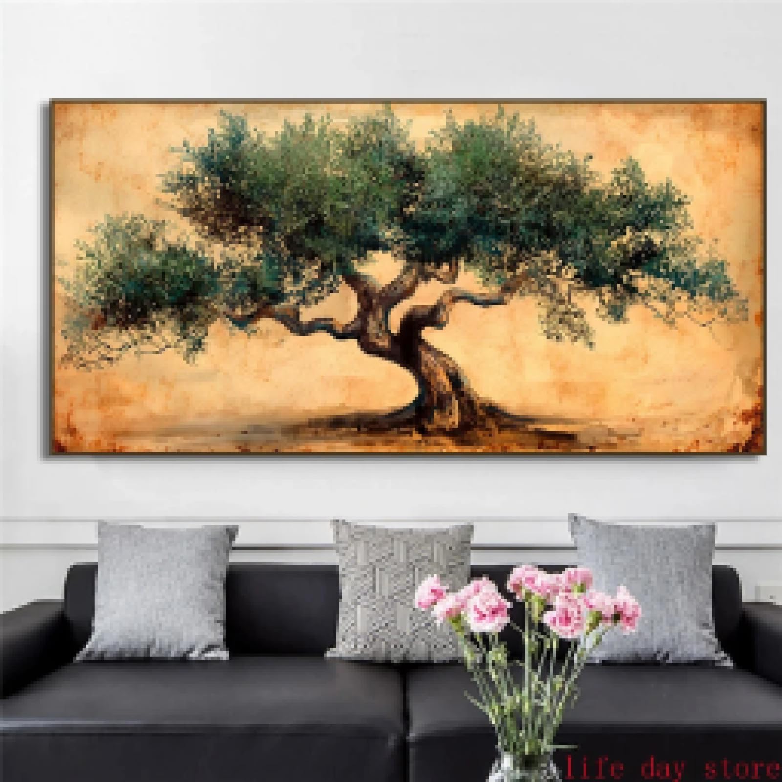 ZHUOYA Ancient Olive Tree canvas Painting Print Symbol of Peace and Wisdom Wall Art Botanical Nature Poster print wall room decor 40x60cm Frameless