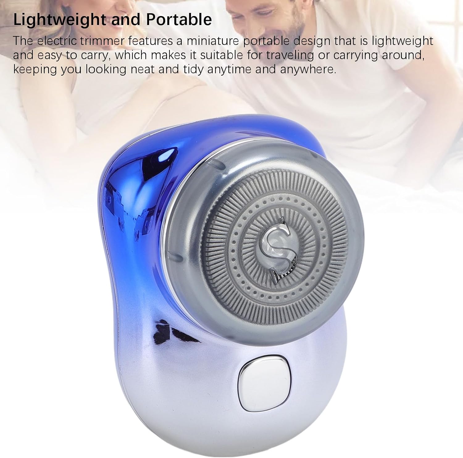 Powerful Portable Miniature Electric Clipper Mini Electric Portable Design, Fast Charging, USB Rechargeable Beard Trimmer for Neat Shaving (Gradient Blue)