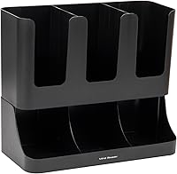 Vista 7 de Mind Reader "Flume" Organizador con 6 compartimientos para condimento y tazas, ninguno , Negro