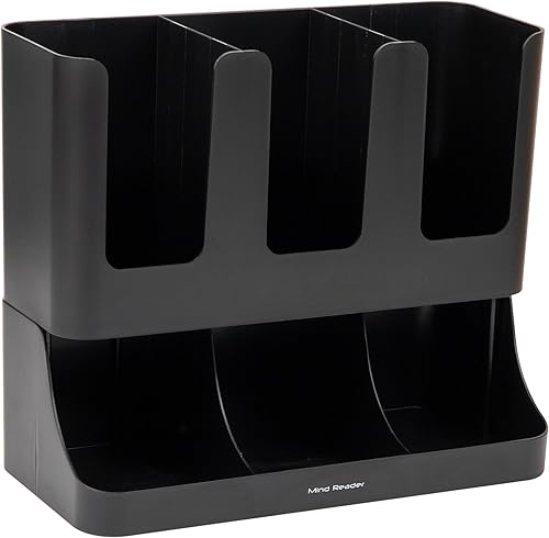 Miniatura 7 de Mind Reader Flume Organizador con 6 compartimientos para condimento y tazas ninguno  Negro