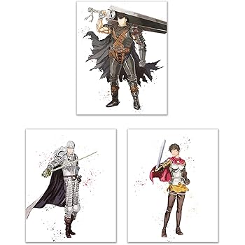 Amazon Com Doppelganger33 Ltd Berserk Guts Moon Manga Anime Home Decor Wall Art Multi Panel Poster Print 47x33 Inches Posters Prints