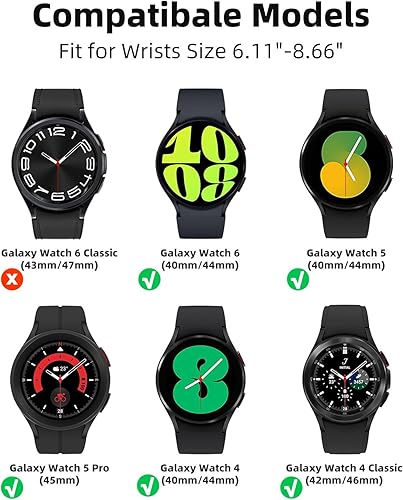 Miniatura 5 de One Click - Correas trenzadas sin huecos compatibles con Samsung Galaxy Watch 6 4 5 Band 1.575 in 1.732 inGalaxy Watch 4 Classic Band 1.654 in 1.811