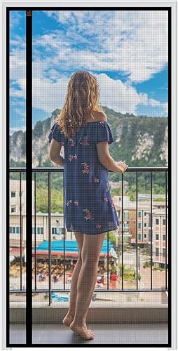 WochiTV Malla reversible para puerta de 32 x 82 pulgadas, pantalla magnética de apertura lateral izquierda y derecha, tamaño de 34 x 84 pulgadas,