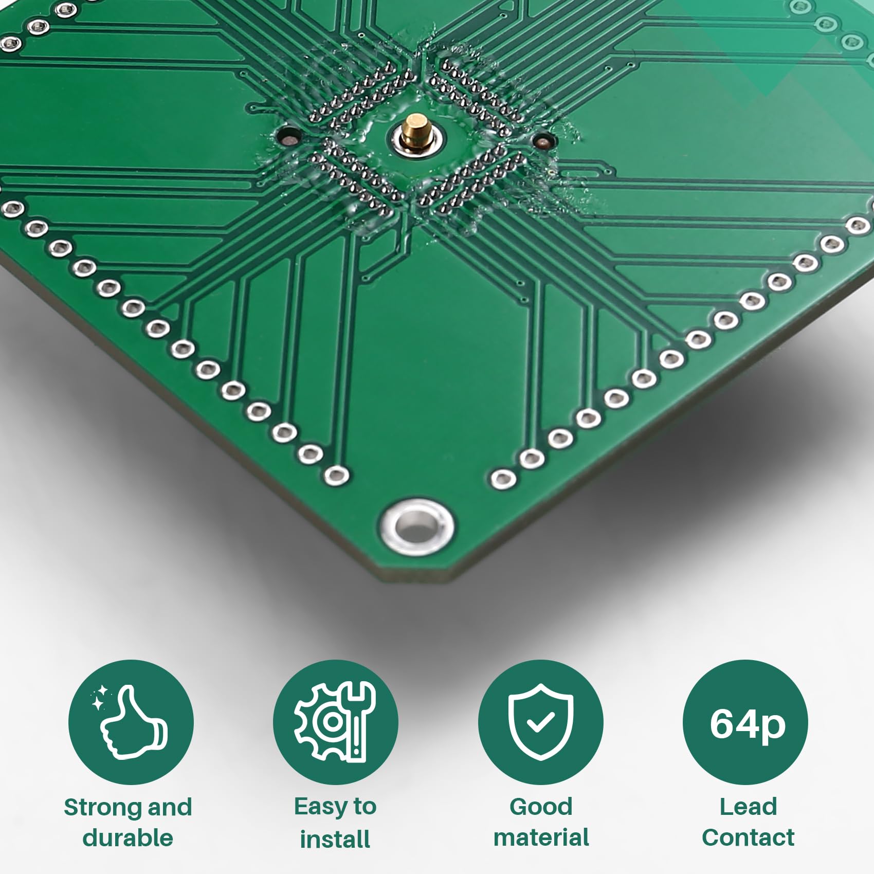 Hochpräziser 64QN50S19090 QFN64 zu DIP Programmierstecksockel für IC-Test und Burn-In, Rastermaß 0,5mm, 9x9mm Gehäuse