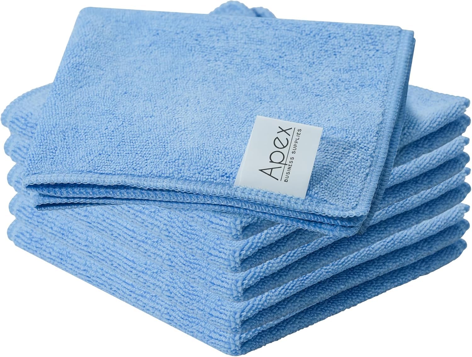 Apex Business Supplies Sky Blue 20 Microfibre Cloth 32X32cm | Multifunctional Reusable Cleaning Cloths | Lint Free Streak Free Washable Cloth Duster For House, Kitchen, Car, Motorbike, Windows