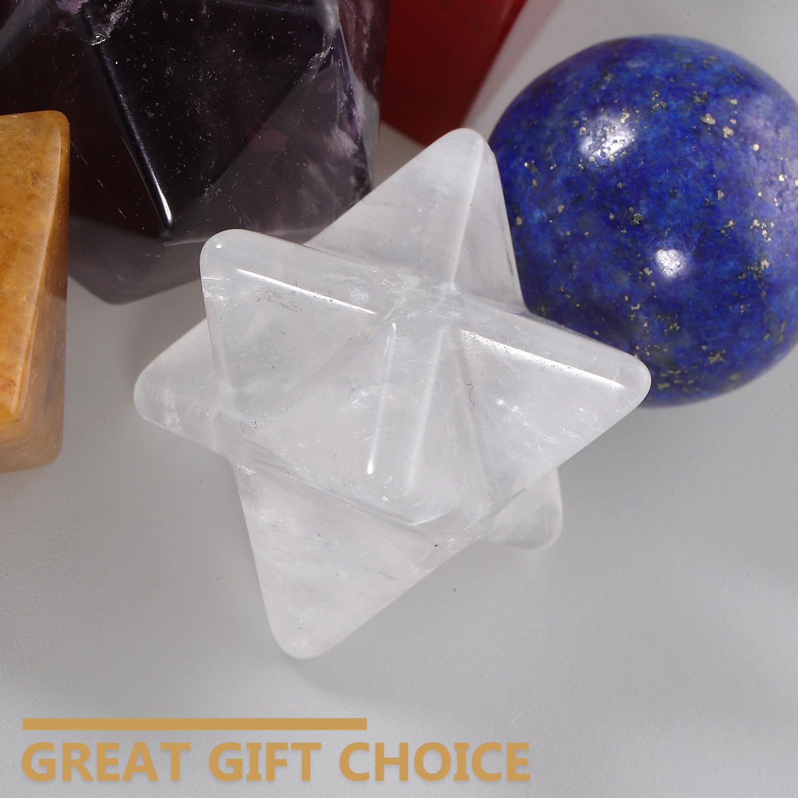 Piedra Sólidos Platónicos de Cristal, Set de 7 Piezas