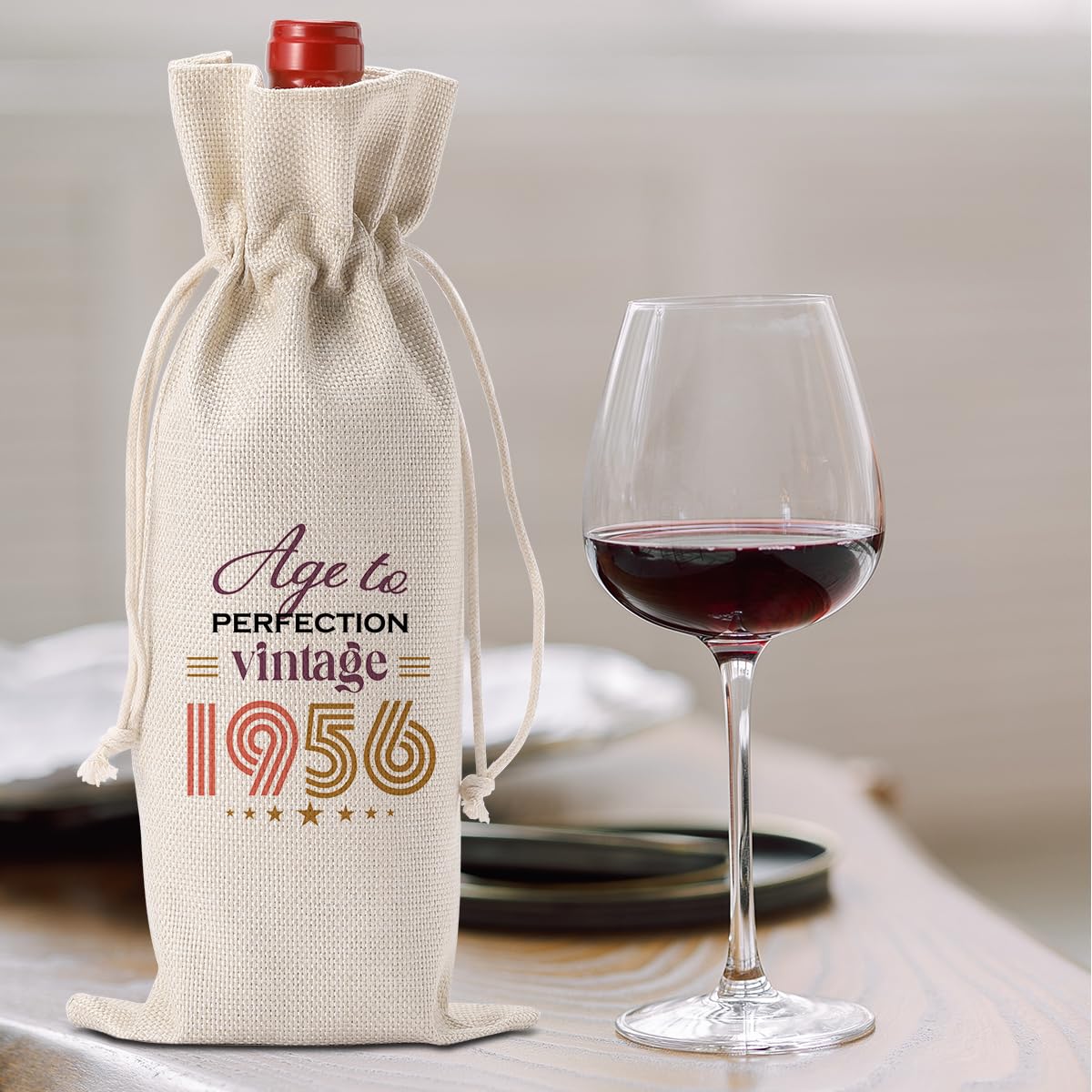 FBCCZEY Divertidos regalos de 70 cumpleaños para mujeres y hombres, bolsa de vino, regalos de cumpleaños para mujer de 70 años, bolsa de regalo de vino de feliz aniversario, decoraciones de fiesta de