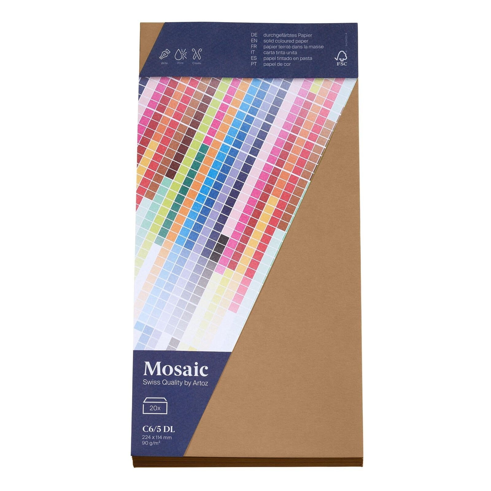 ARTOZ Mosaic Envelope Card, C6, Natural Beige