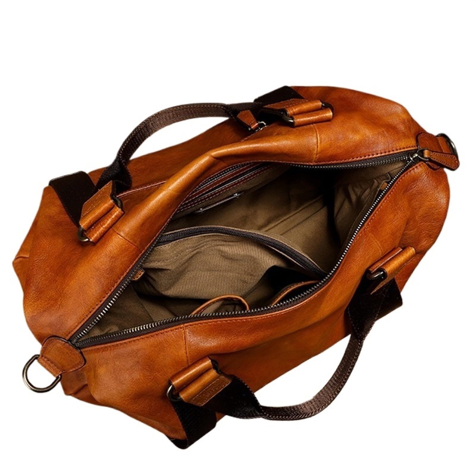 Reisetasche for Herren aus echtem Leder, Gepäcktasche for Männer, Vintage-Reisetasche, Rindsleder, Wochenendtasche, große Herrentaschen Für Reisen oder Fitness(Brown)